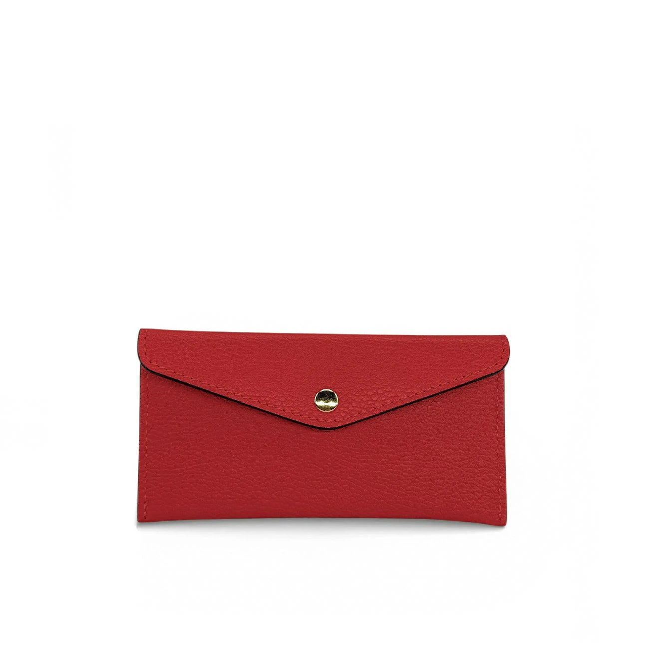Porte-cartes portefeuille en cuir grainé CLOE Rouge foncé