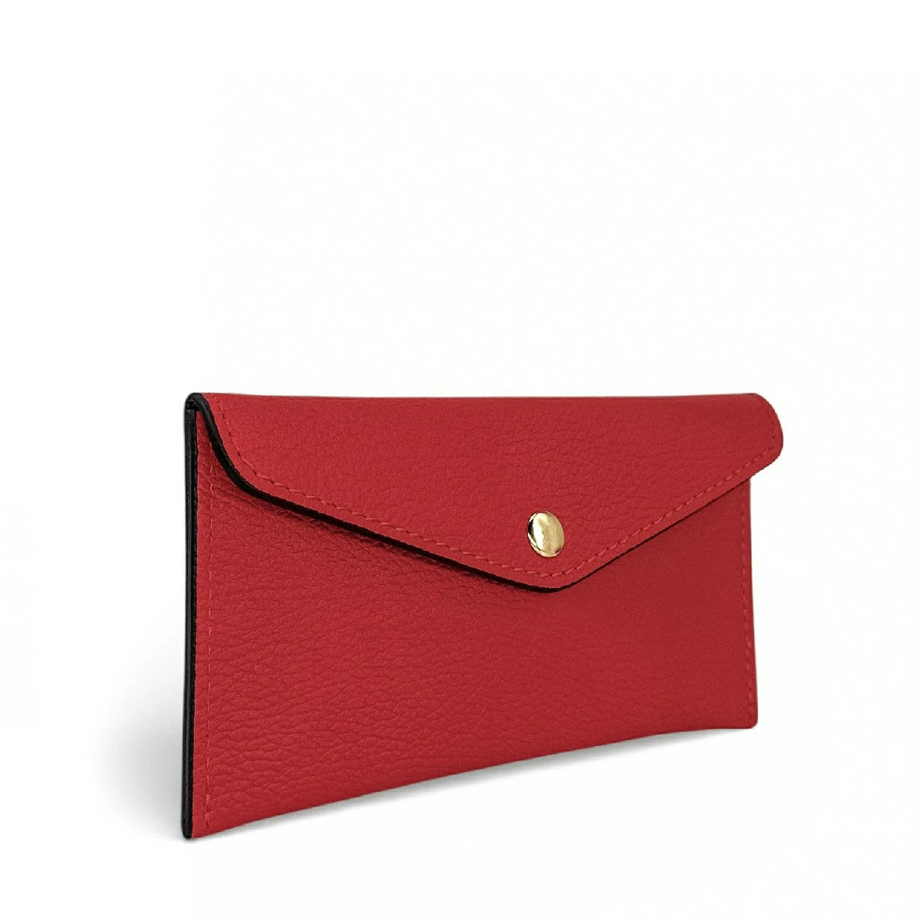 Porte-cartes portefeuille en cuir grainé CLOE Rouge foncé