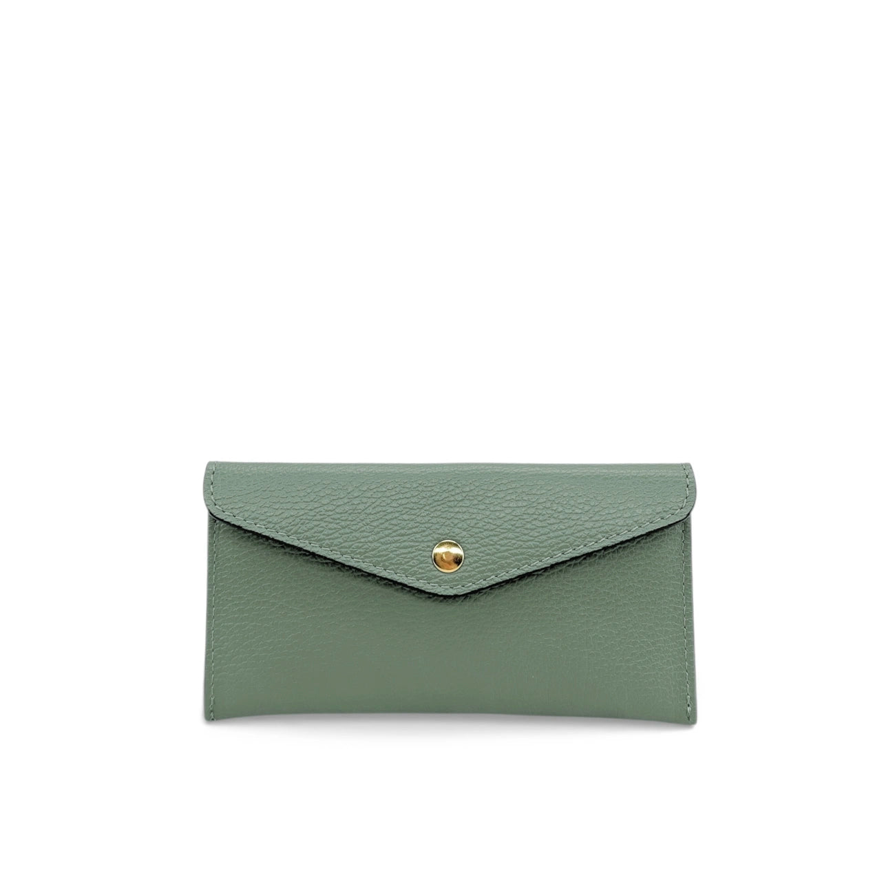 Grained leather portfolio holder CLOE Forest green