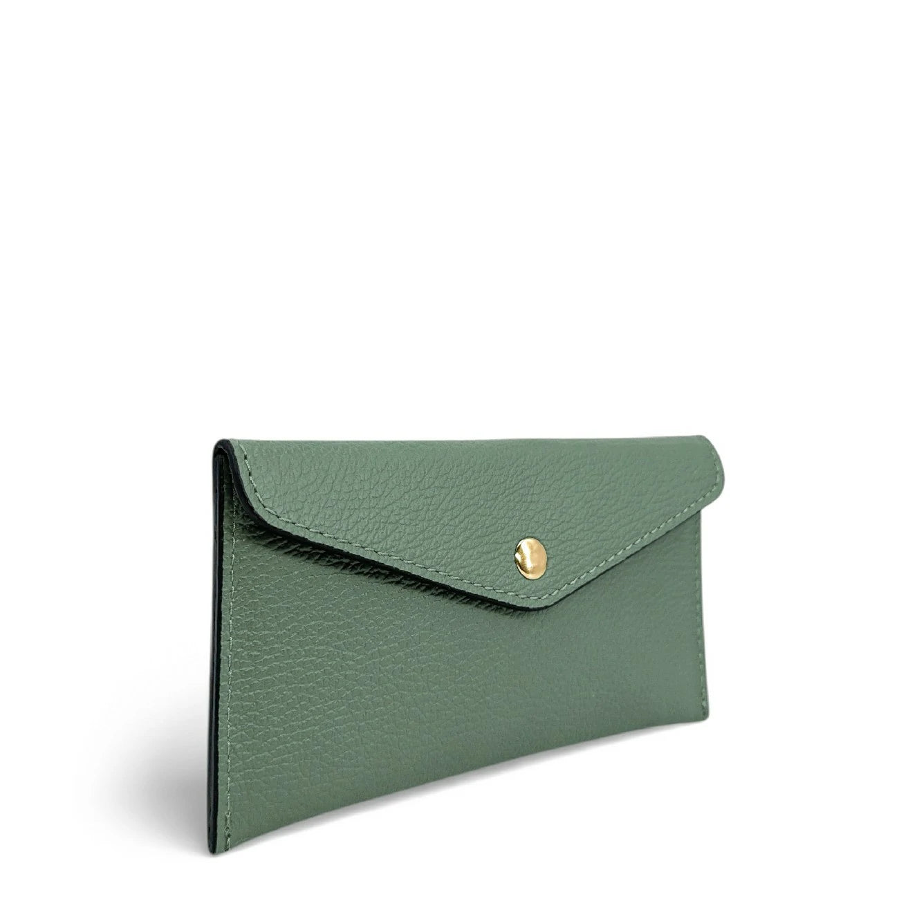 Grained leather portfolio holder CLOE Forest green