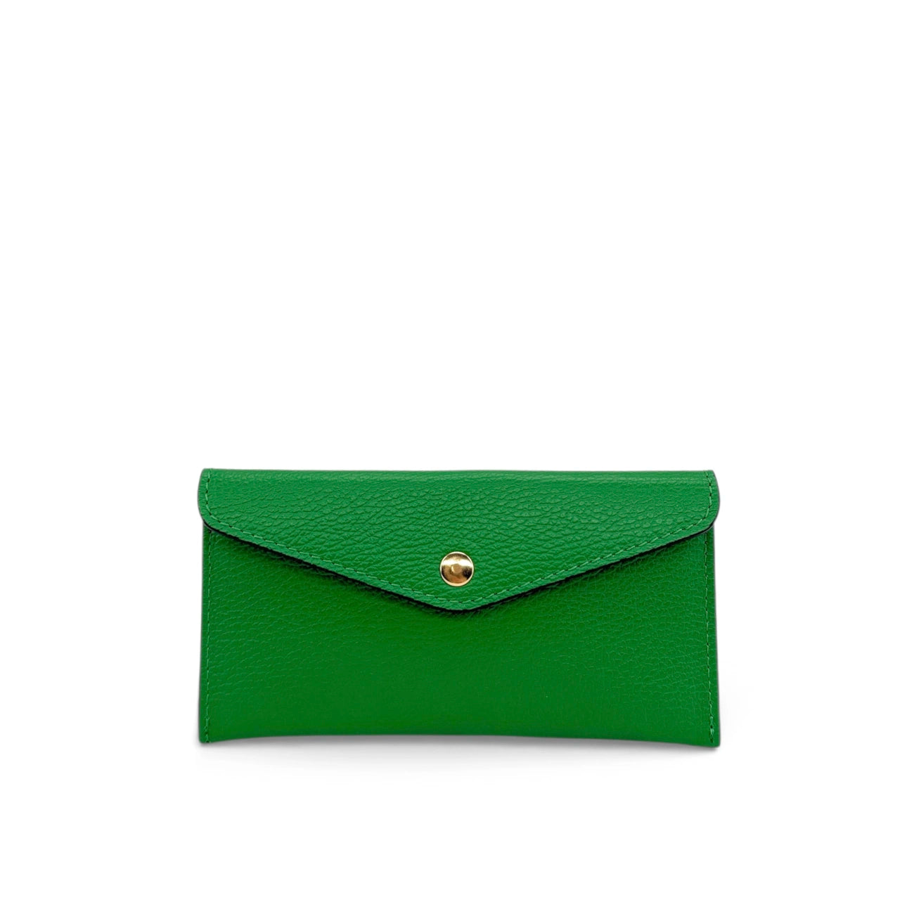 Grained leather portfolio holder CLOE Forest green