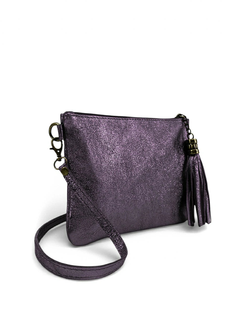 Sac pochette en cuir irisé MORGANE Améthyste