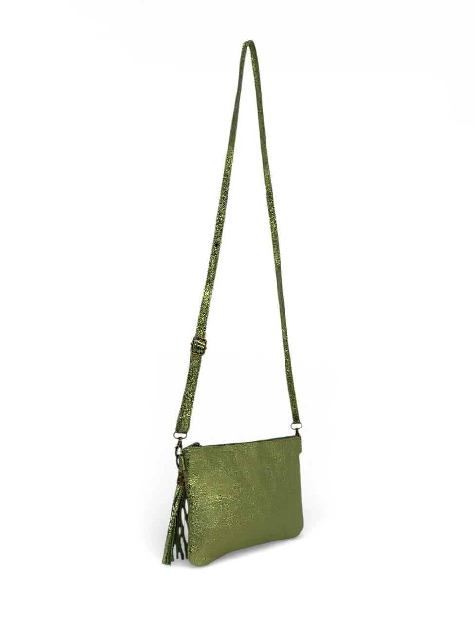 Clutch de piel tornasolada MORGANE Caqui tornasolado