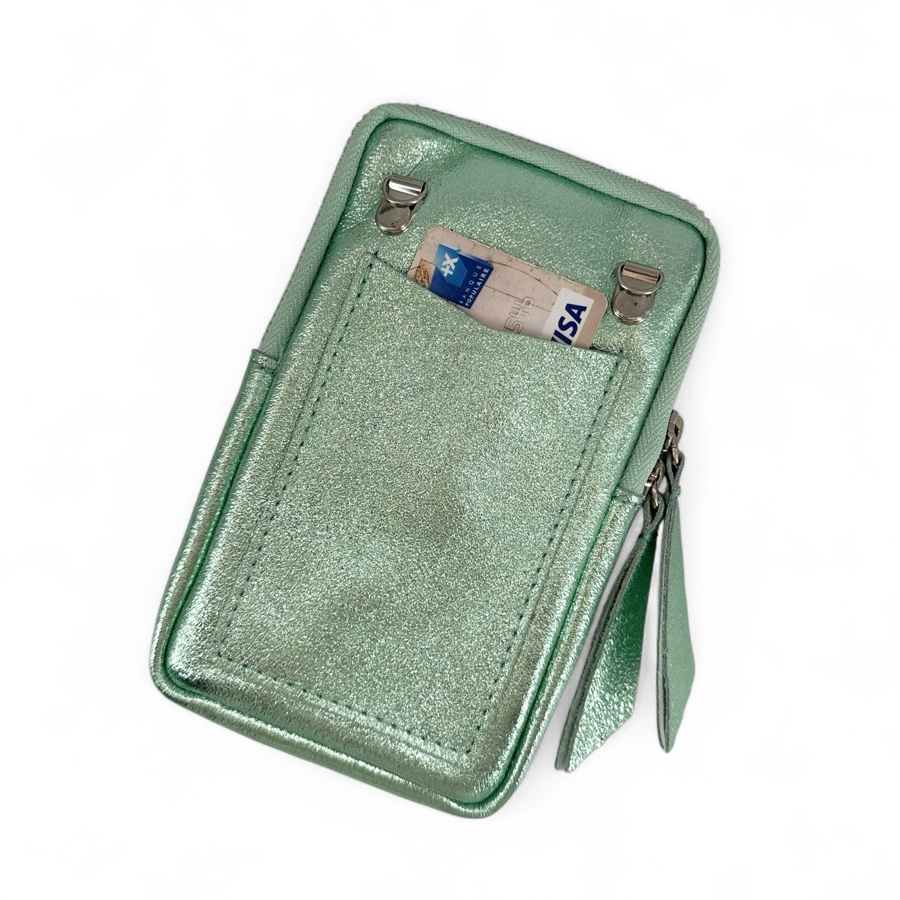 Leather strap phone cover irise LOUVRE English green irise
