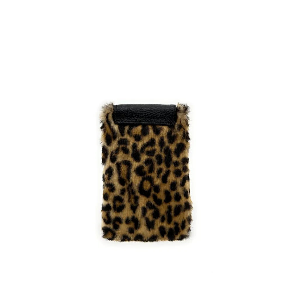 Pochette téléphone en cuir et fausse fourrure NAKIA Léopard