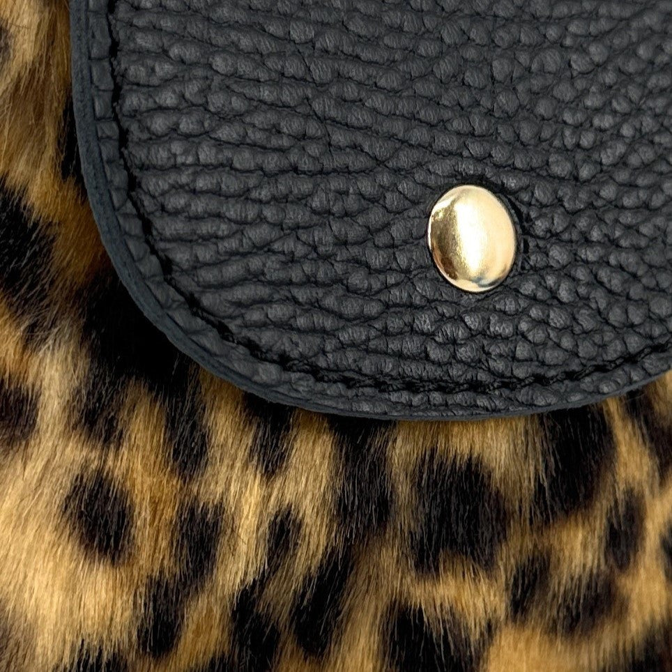 Pochette téléphone en cuir et fausse fourrure NAKIA Léopard