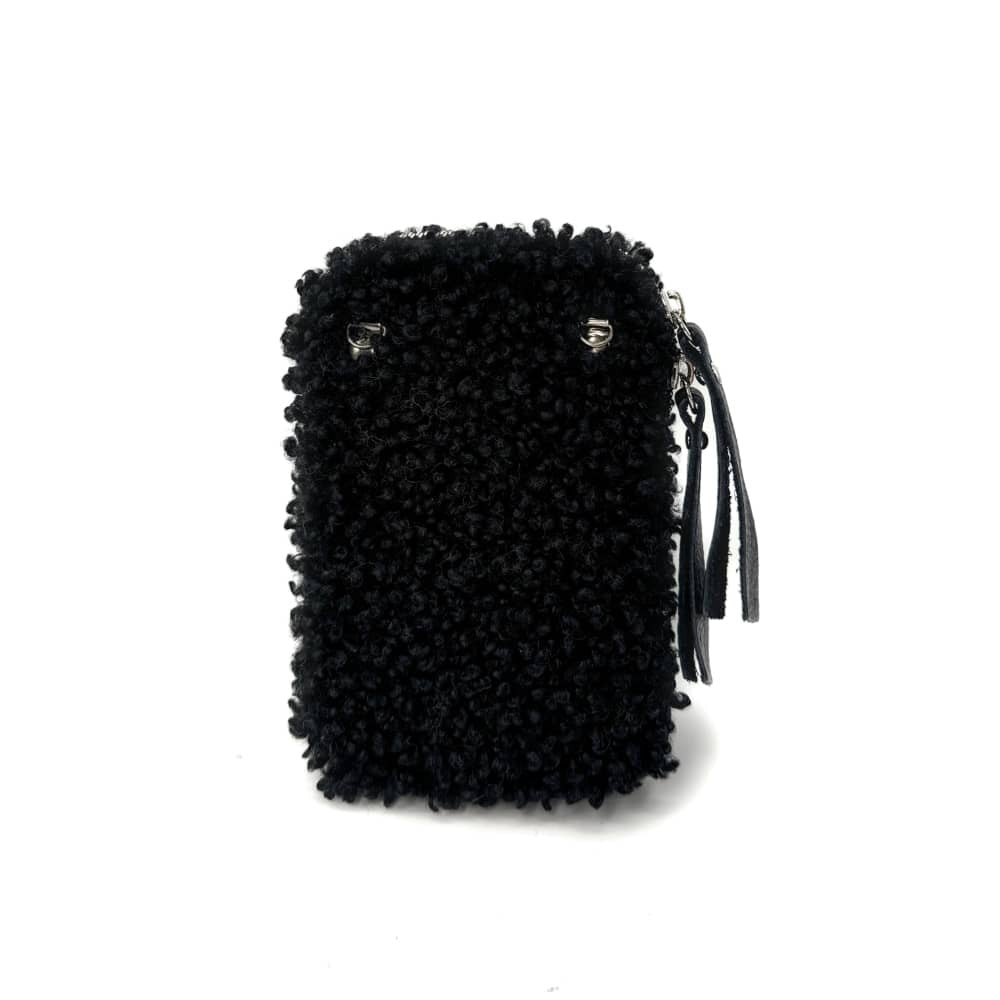 Pochette téléphone en peluche TEDDY Noir