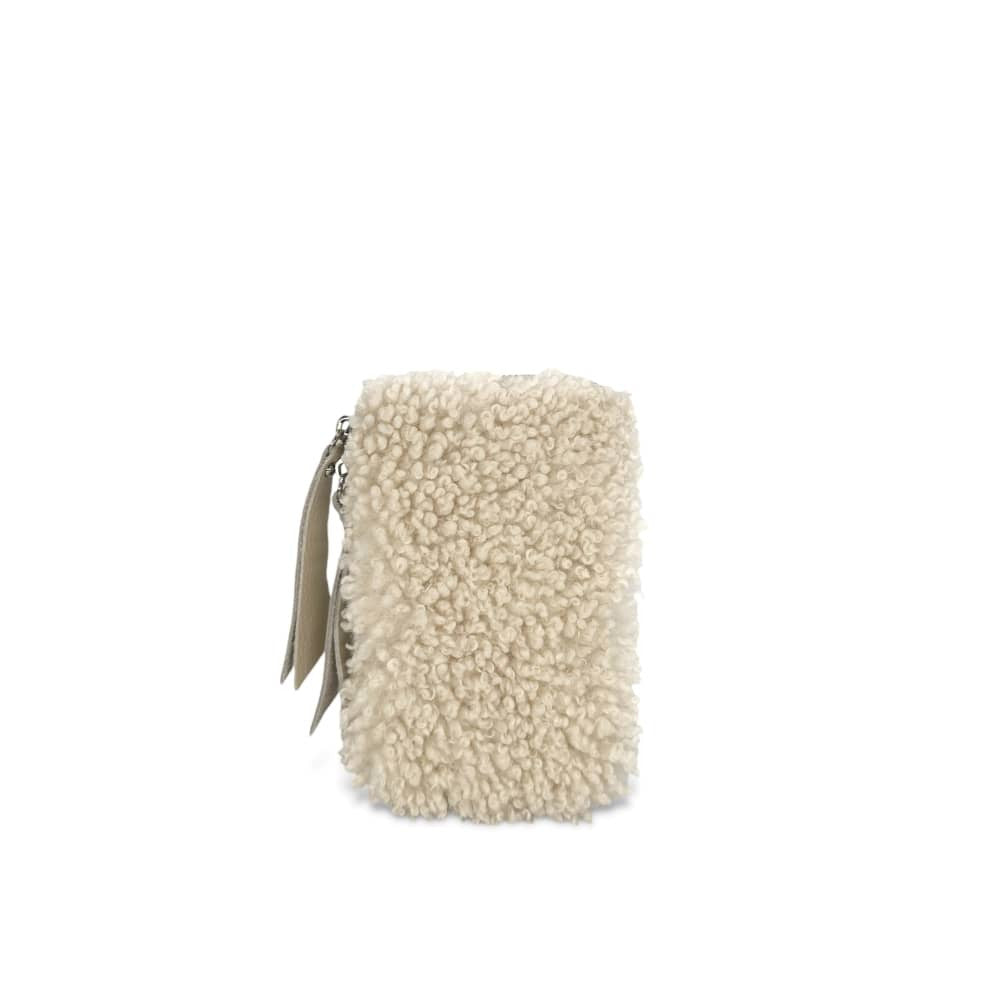 Pochette téléphone en peluche TEDDY Beige crème