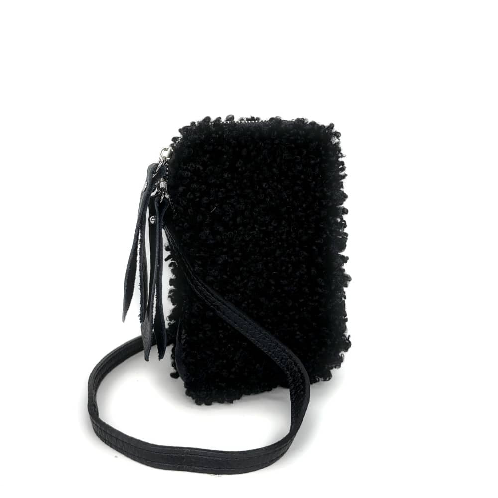 Pochette téléphone en peluche TEDDY Noir