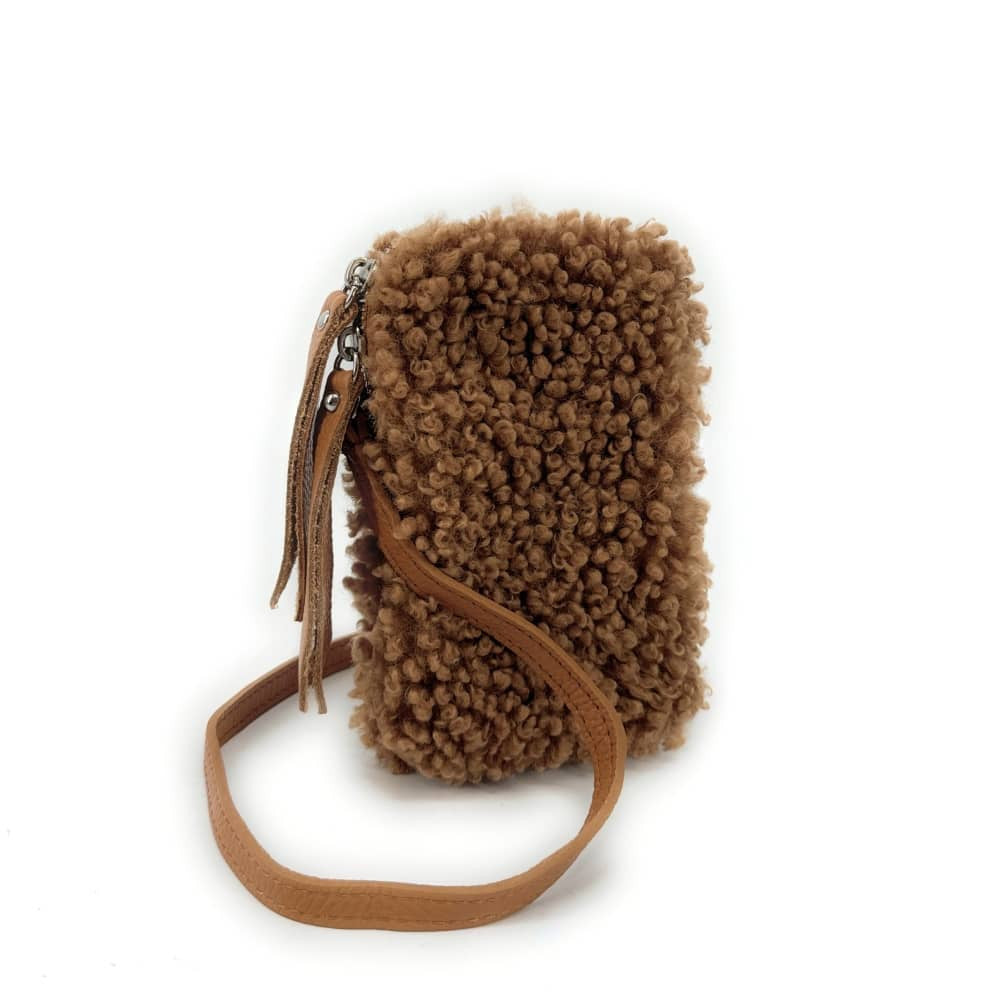 Pochette téléphone en peluche TEDDY Camel
