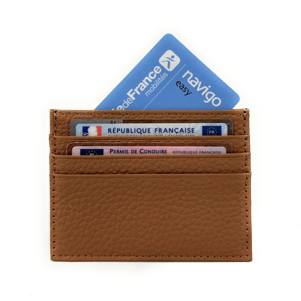 Porte-cartes en cuir grainé NOAH Camel