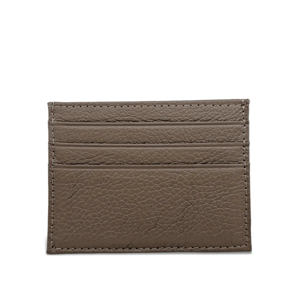 Porte-cartes en cuir grainé NOAH Taupe foncé