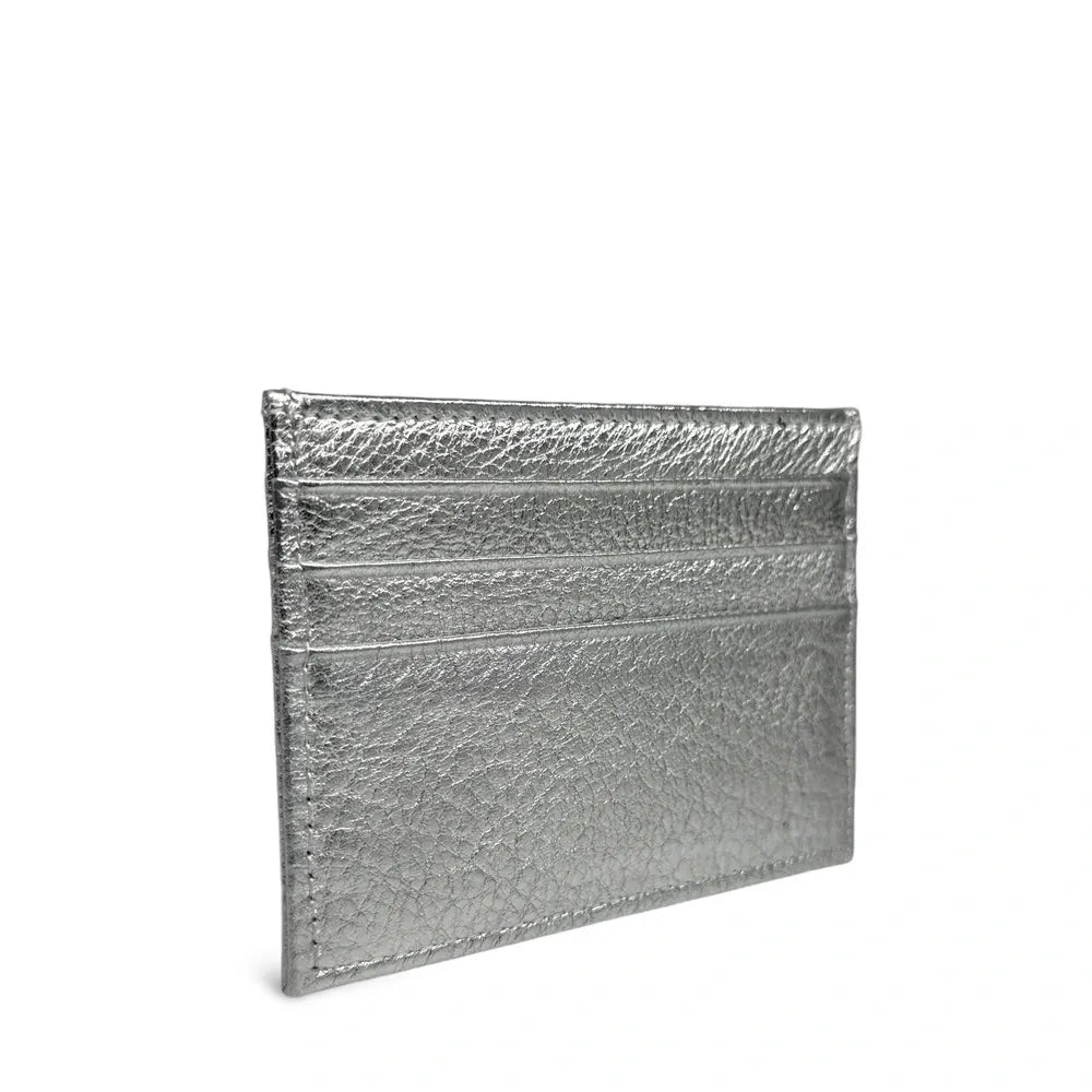 Porte-cartes en cuir grainé NOAH Argent clair