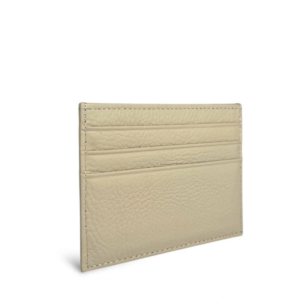 Porte-cartes en cuir grainé NOAH Taupe clair