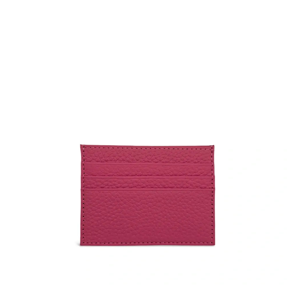 Porte-cartes en cuir grainé NOAH Rose fuchsia