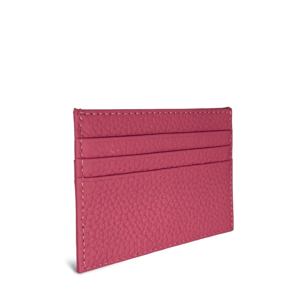 Porte-cartes en cuir grainé NOAH Rose fuchsia