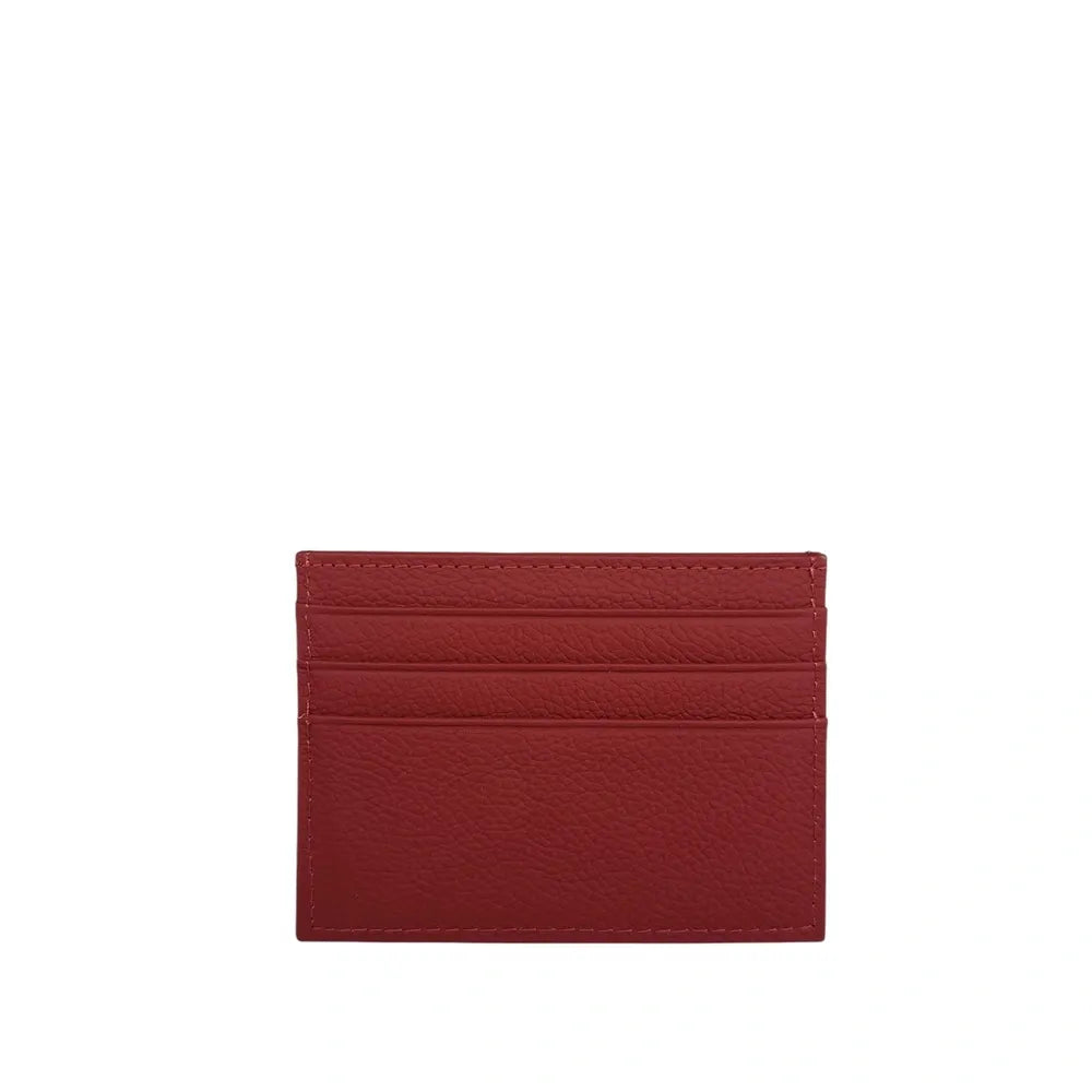 Porte-cartes en cuir grainé NOAH Rouge foncé