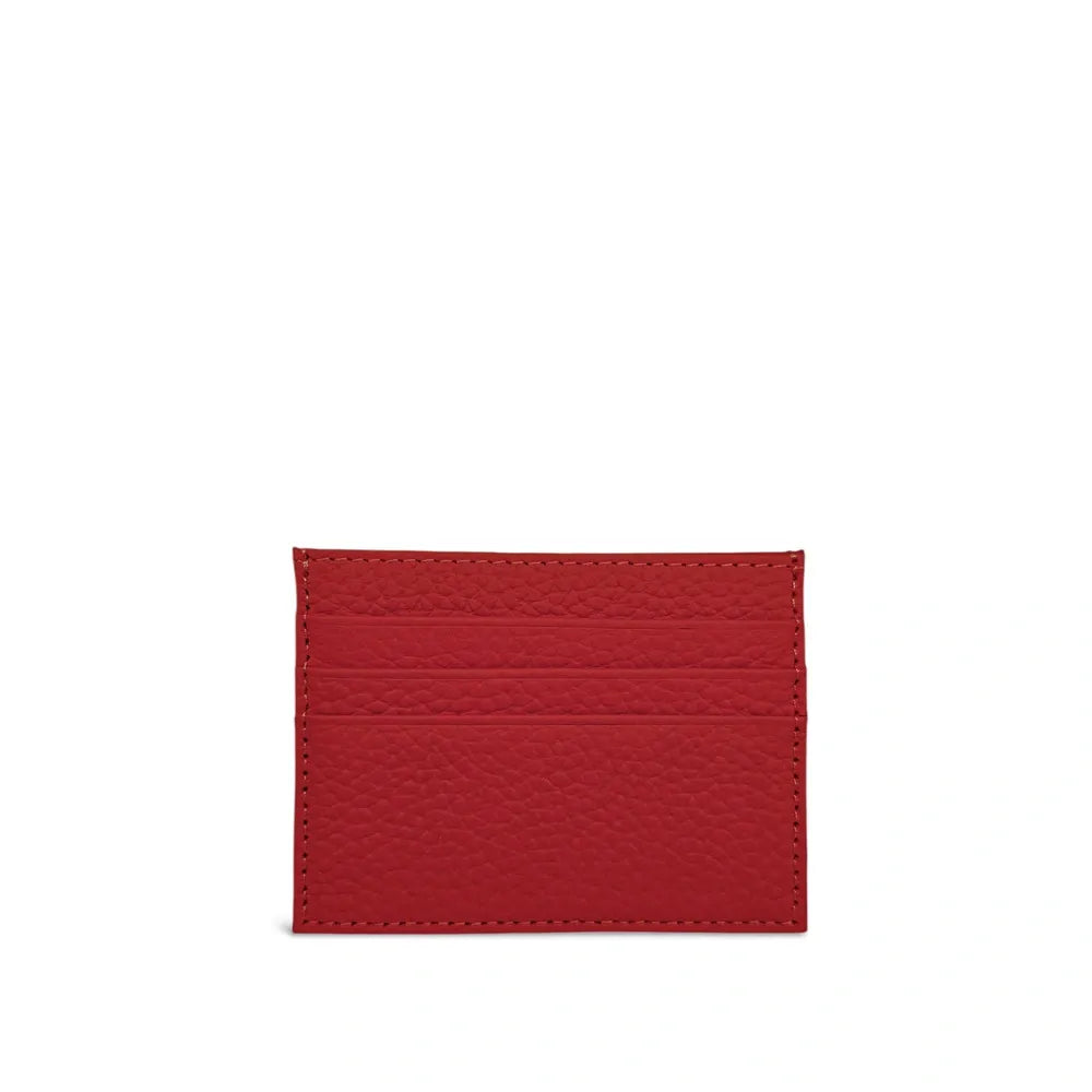 Porte-cartes en cuir grainé NOAH Rouge garance