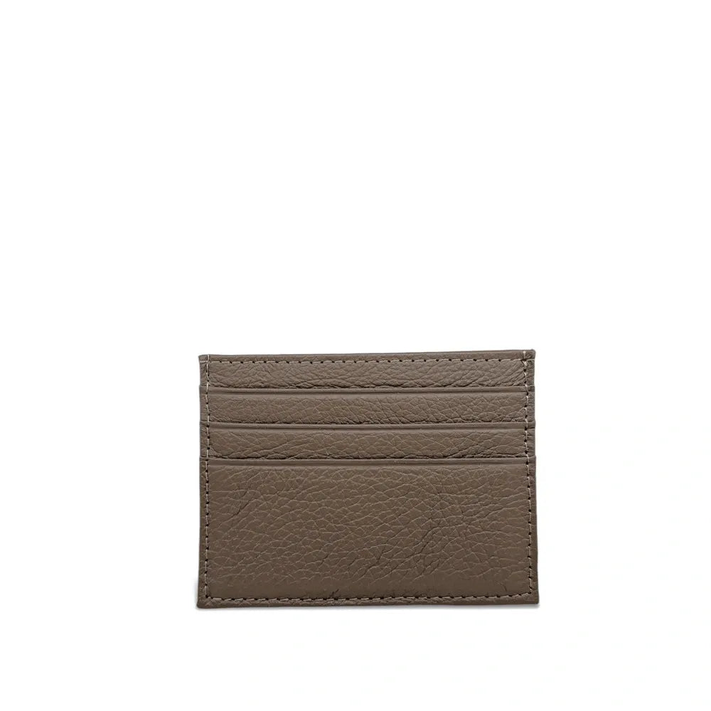 Porte-cartes en cuir grainé NOAH Taupe foncé