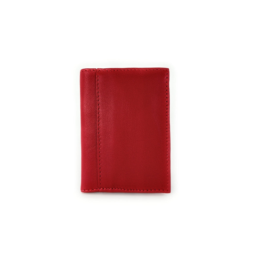 Porte-cartes en cuir lisse IMPRESSION Rouge intense