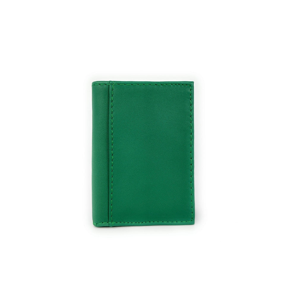 Porte-cartes en cuir lisse IMPRESSION Vert anglais
