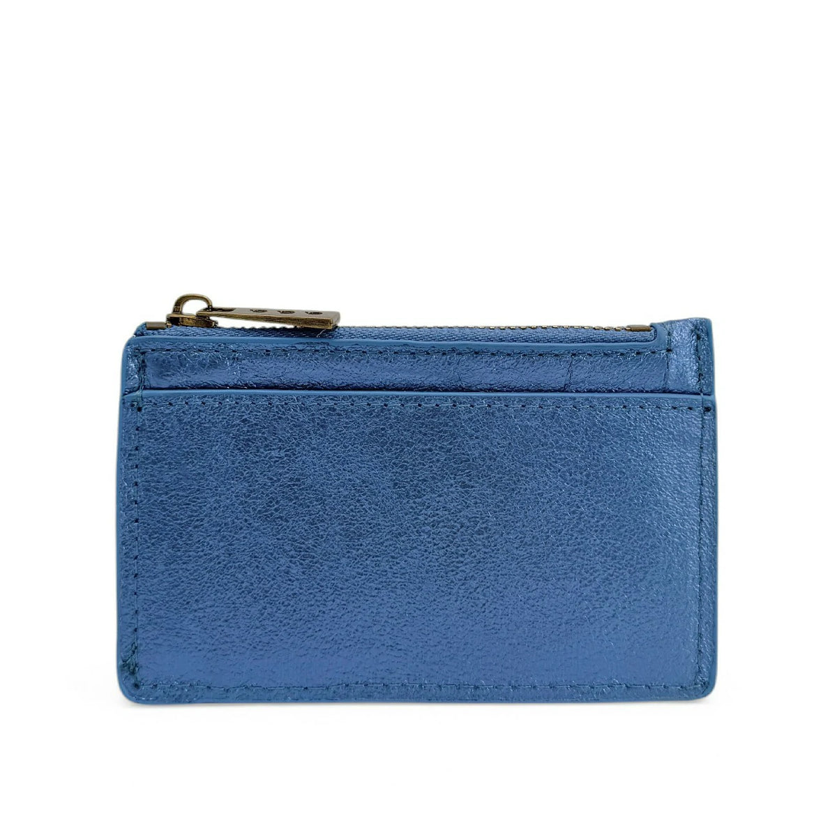 Iridescent Leather Coin Purse Card Holder EKKO Cobalt Blue