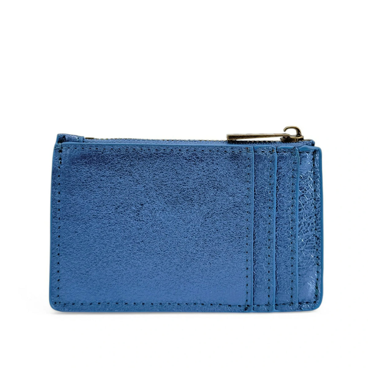 Iridescent Leather Coin Purse Card Holder EKKO Cobalt Blue
