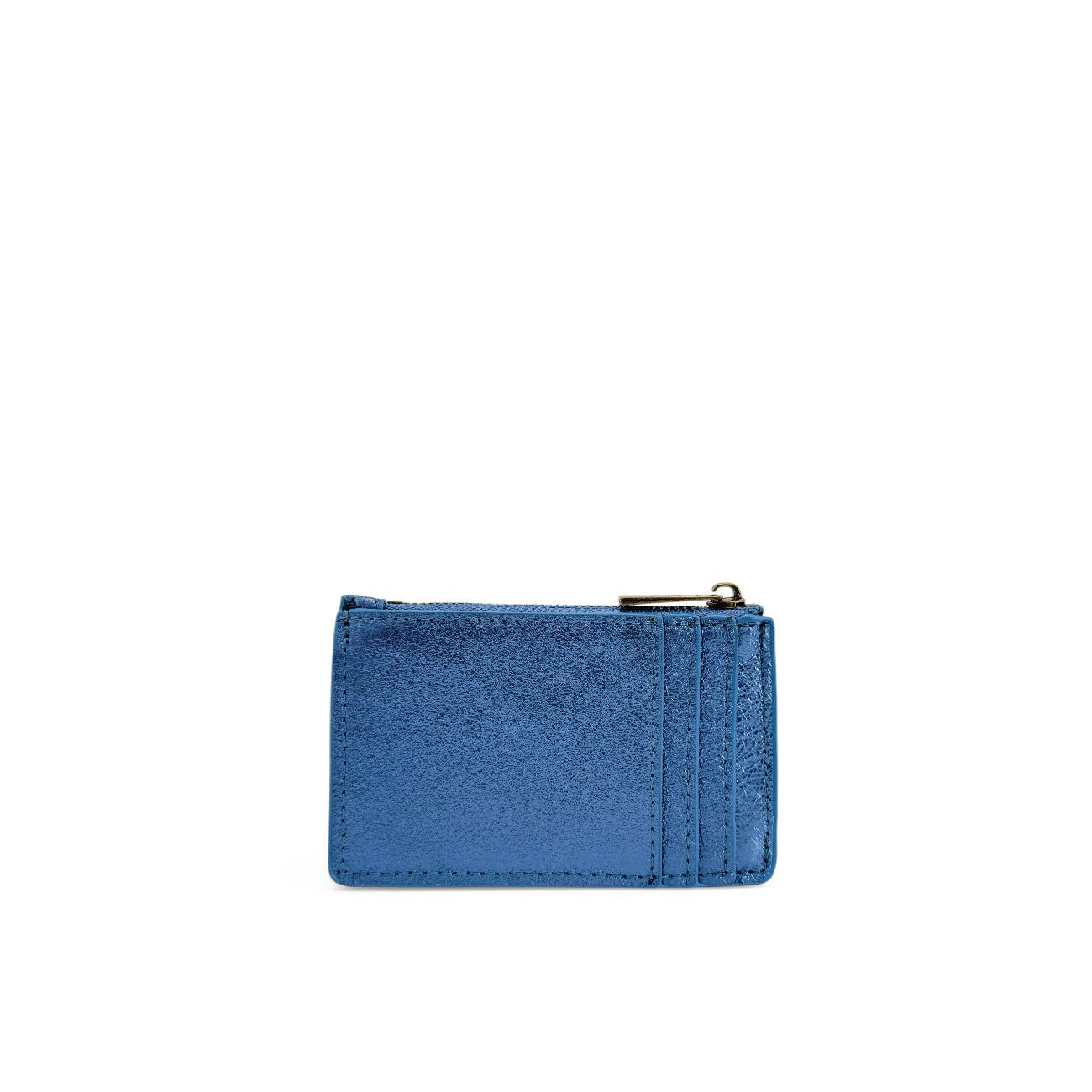 Porte-monnaie porte-cartes en cuir irisé EKKO Bleu cobalt