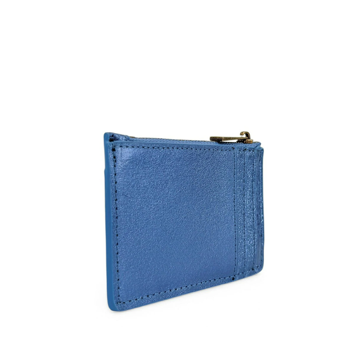 Iridescent Leather Coin Purse Card Holder EKKO Cobalt Blue