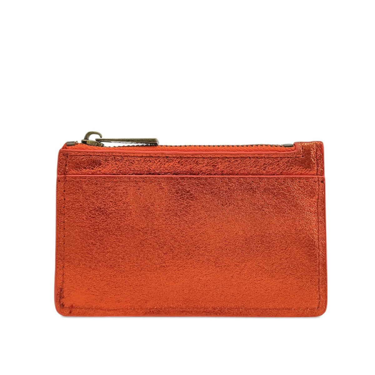 Monedero tarjetero en piel tornasolada EKKO Naranja mandarina