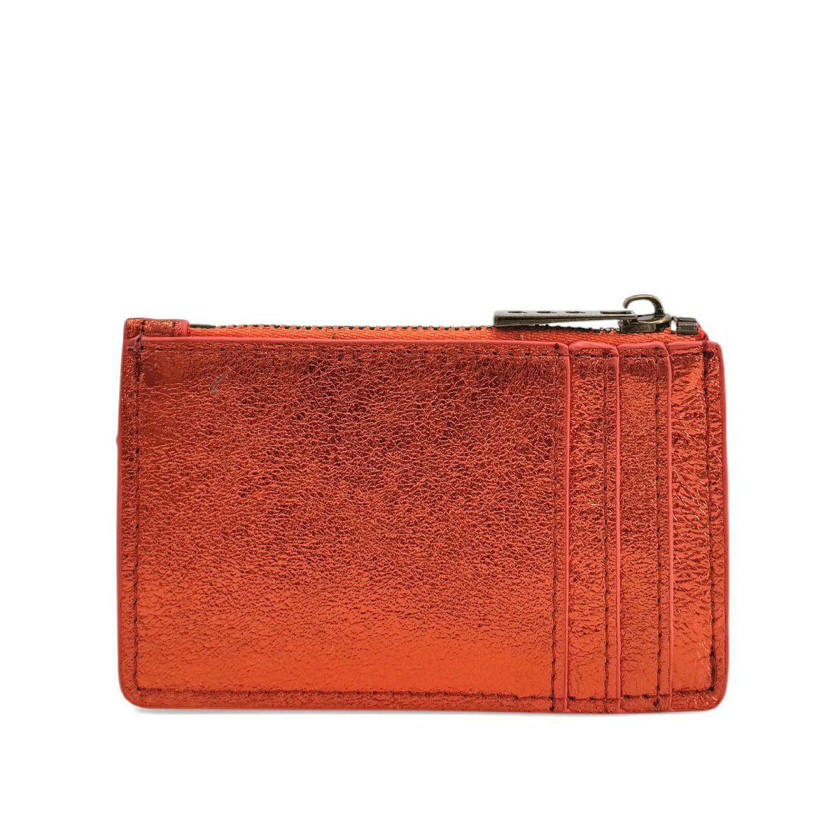 Monedero tarjetero en piel tornasolada EKKO Naranja mandarina
