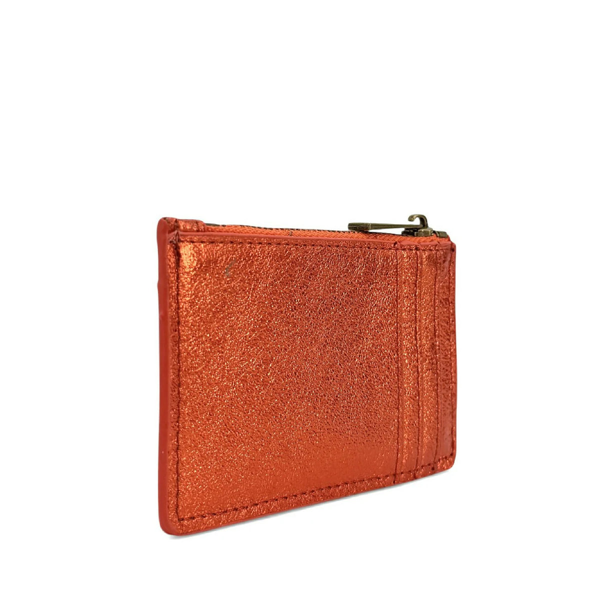 Monedero tarjetero en piel tornasolada EKKO Naranja mandarina