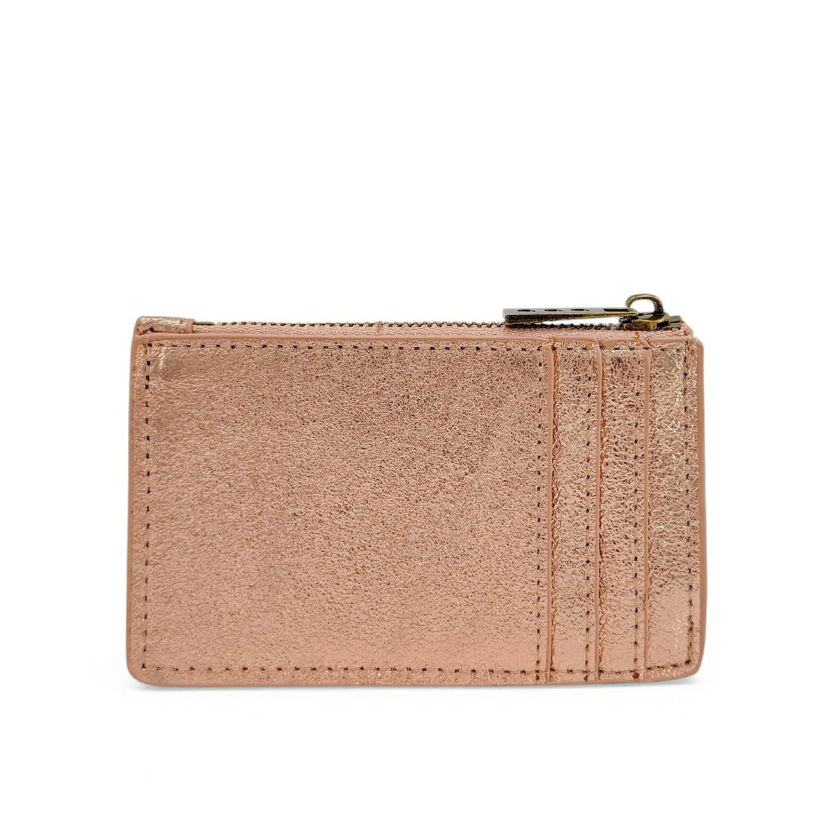 Iridescent Leather Coin Purse Card Holder EKKO Rose Gold