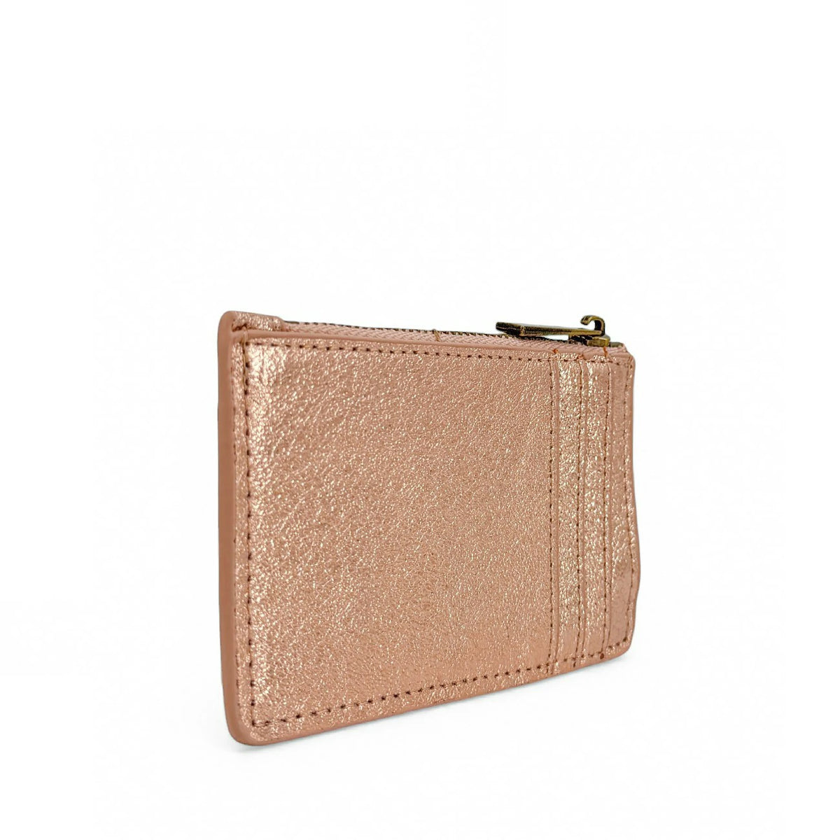 Iridescent Leather Coin Purse Card Holder EKKO Rose Gold