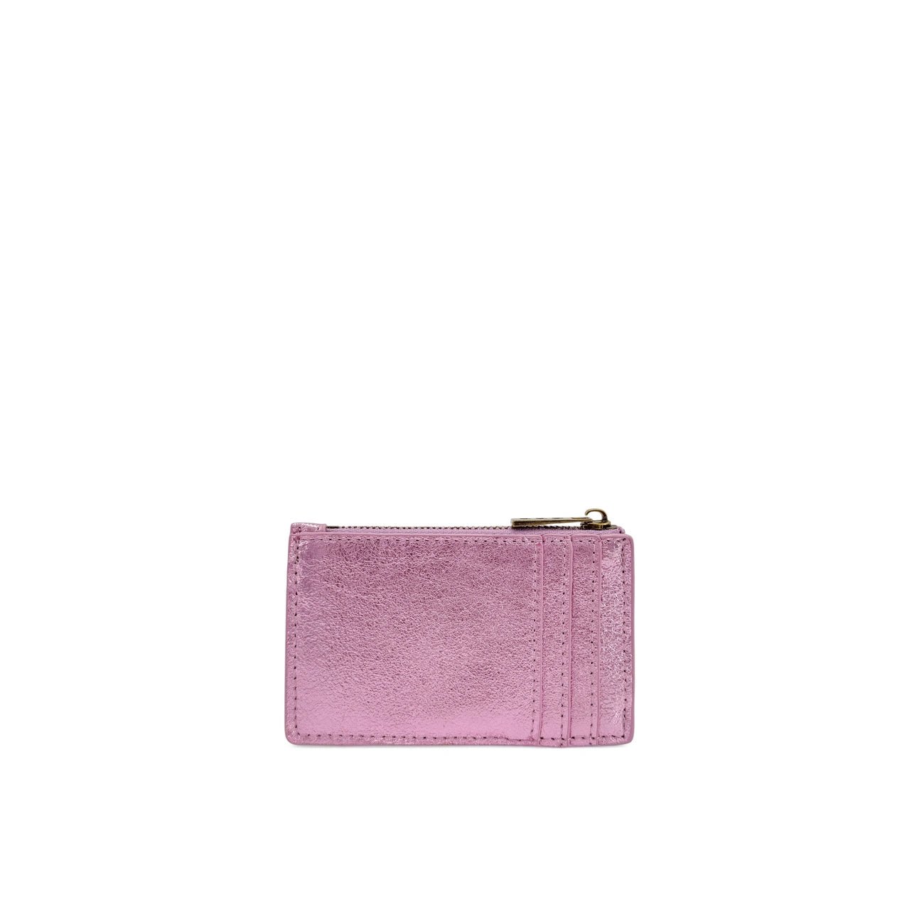 Porte-monnaie porte-cartes en cuir irisé EKKO Rose pâle