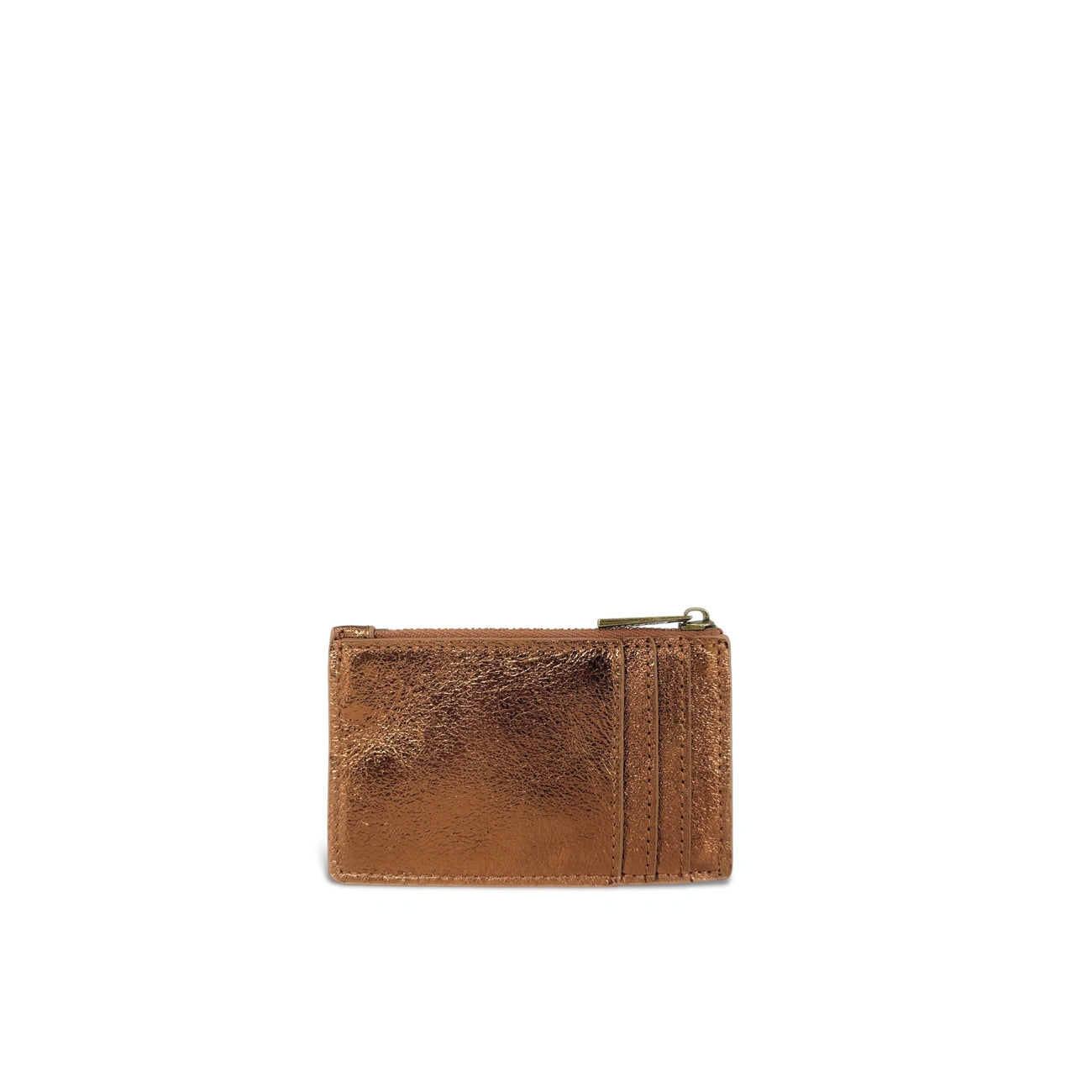 Porte-monnaie porte-cartes en cuir irisé EKKO Bronze