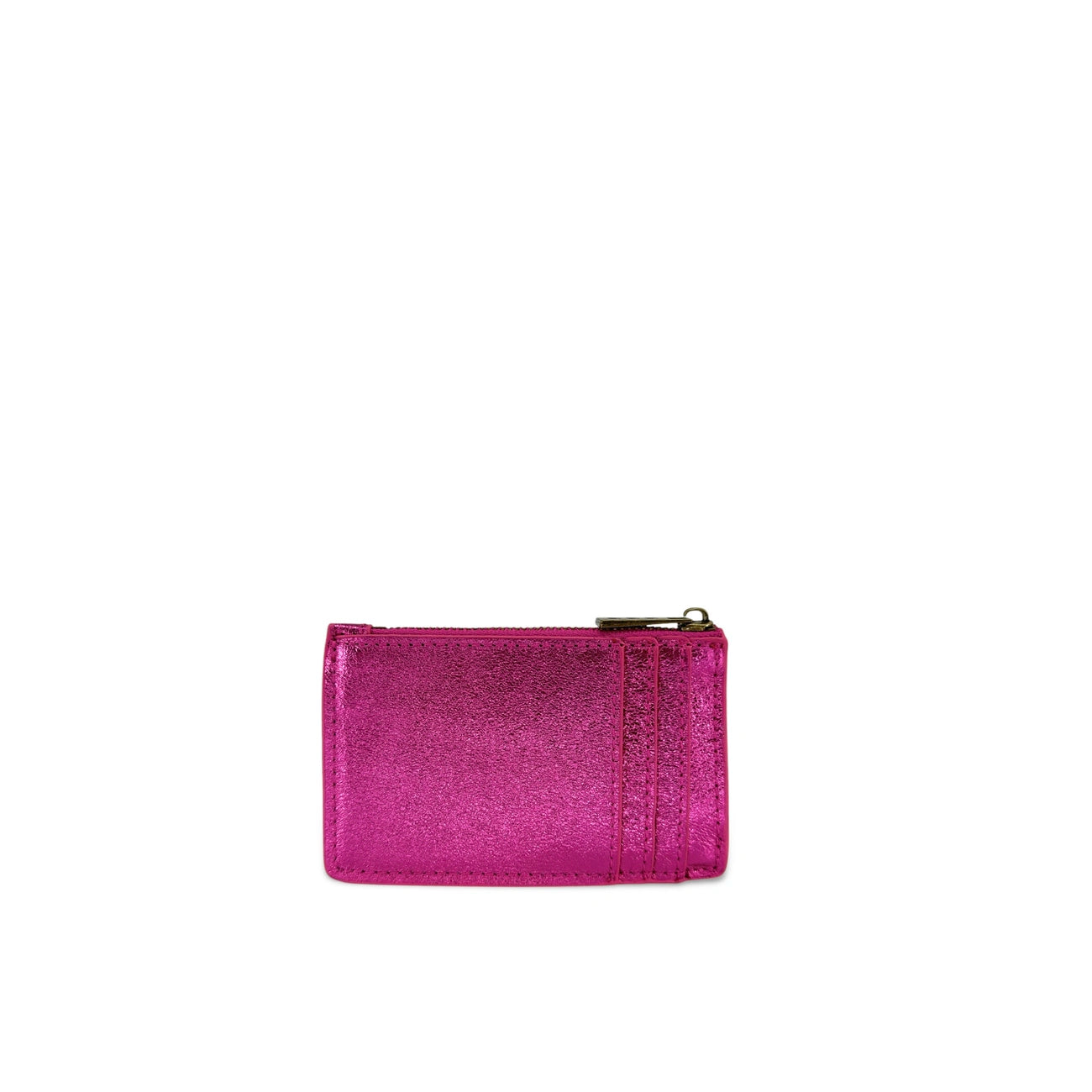 Porte-monnaie porte-cartes en cuir irisé EKKO Fuchsia irisé