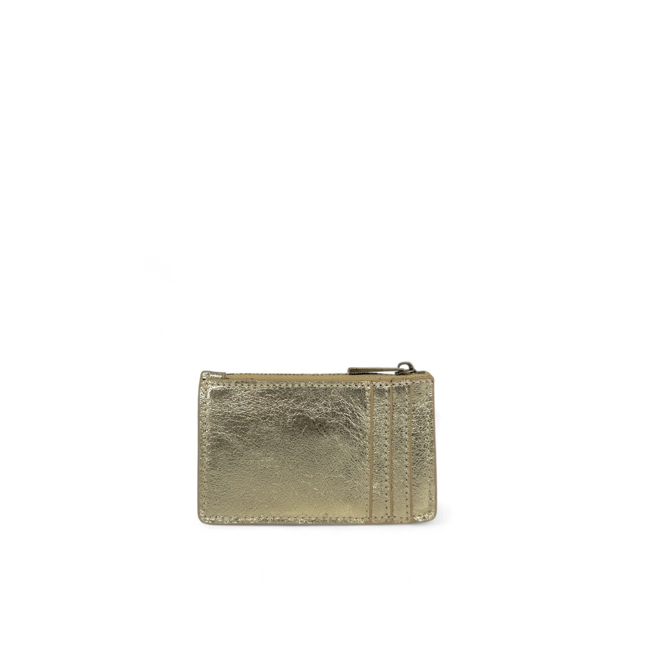 Porte-monnaie porte-cartes en cuir irisé EKKO Or pâle