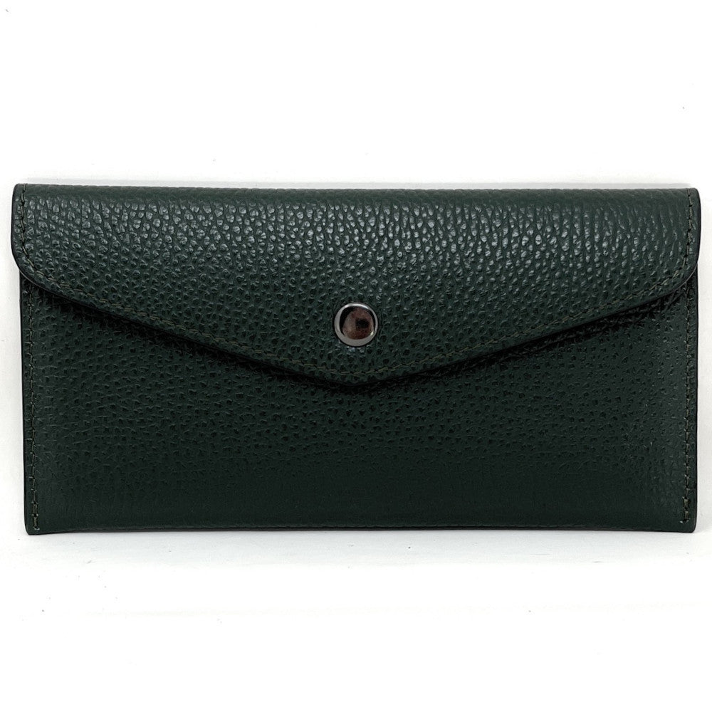 Porte-cartes portefeuille en cuir grainé CLOE Vert forêt
