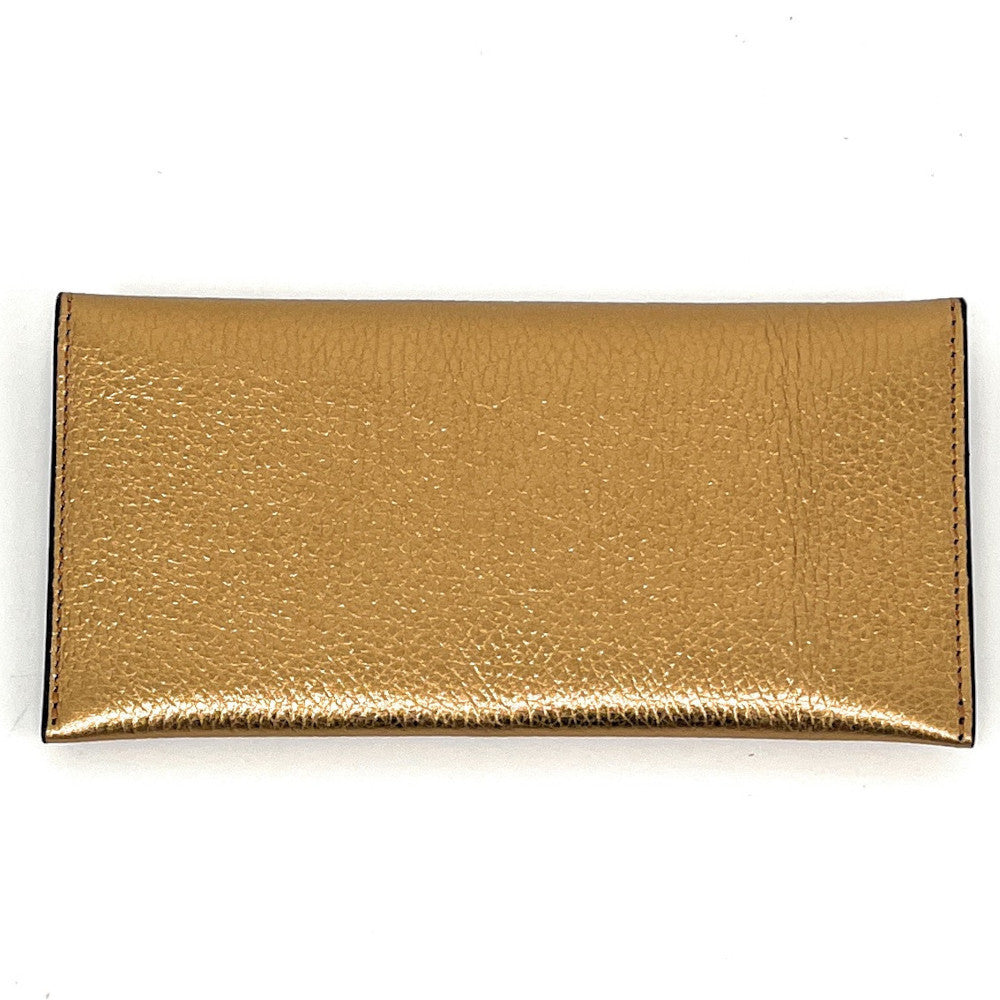 Porte-cartes portefeuille en cuir grainé CLOE Or cuivré