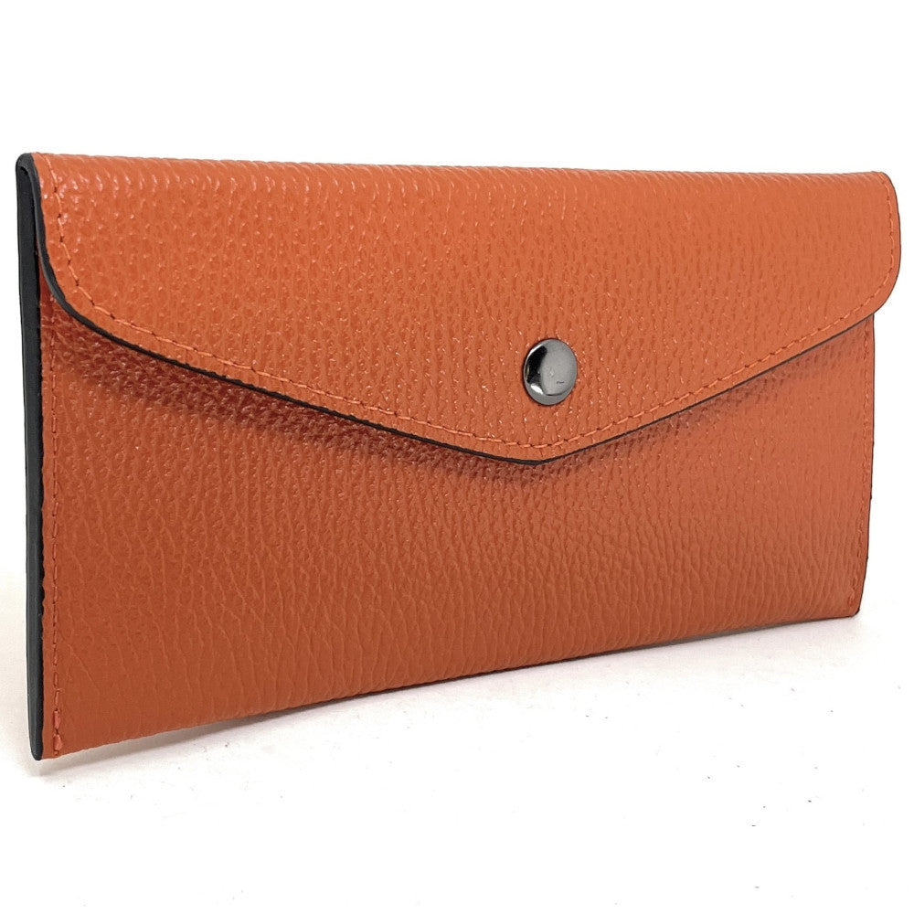 Porte-cartes portefeuille en cuir grainé CLOE Orange
