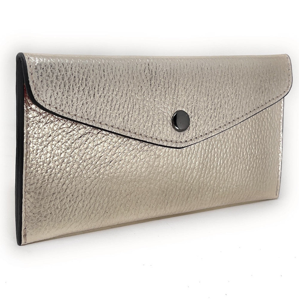 Porte-cartes portefeuille en cuir grainé CLOE Or pâle