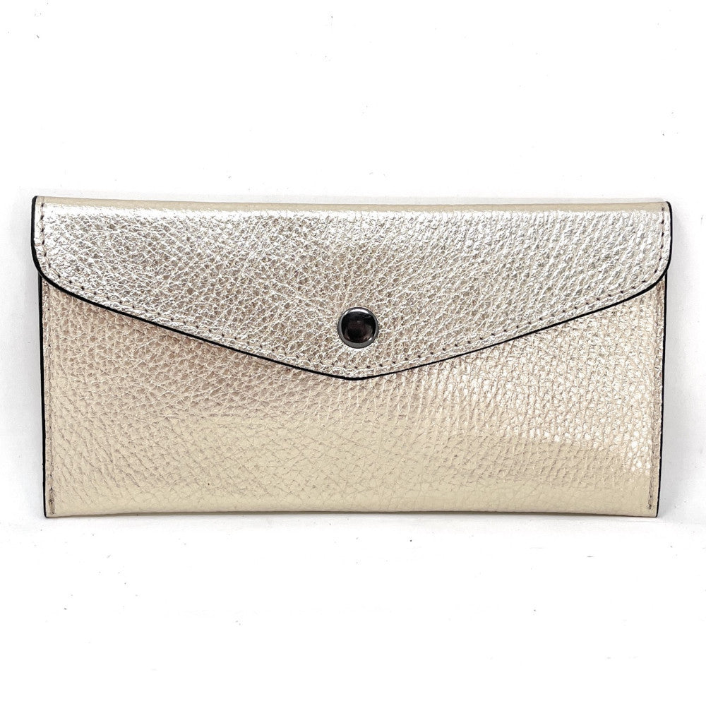 Porte-cartes portefeuille en cuir grainé CLOE Or pâle