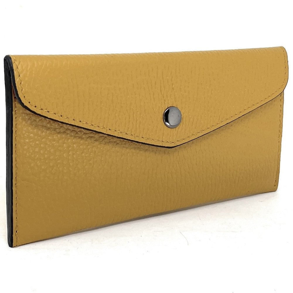 Porte-cartes portefeuille en cuir grainé CLOE Jaune Moutarde