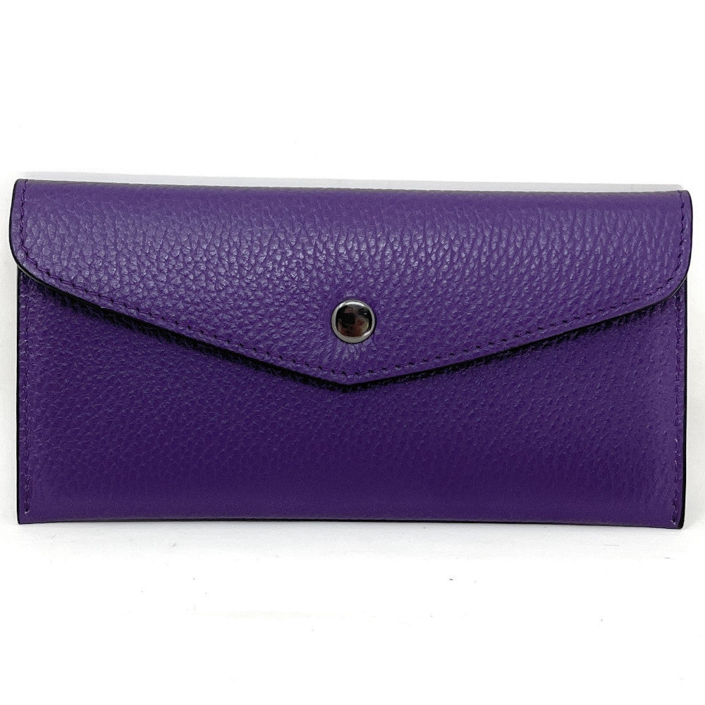 Porte-cartes portefeuille en cuir grainé CLOE Violet