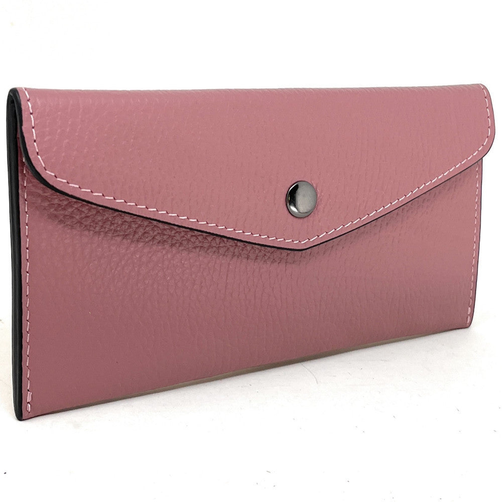 Porte-cartes portefeuille en cuir grainé CLOE Rose intense