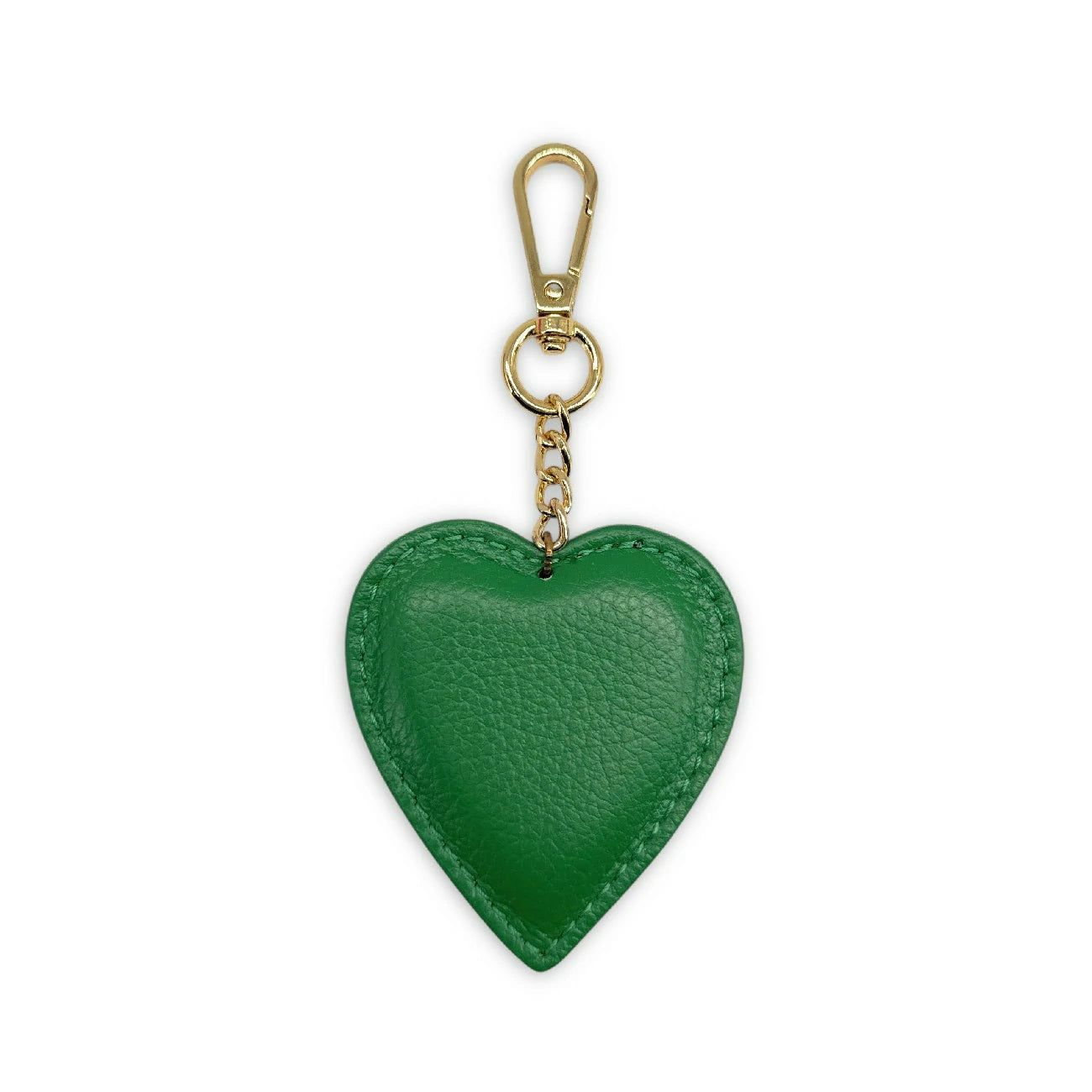 Porte-clés en cuir grainé COEUR Vert anglais