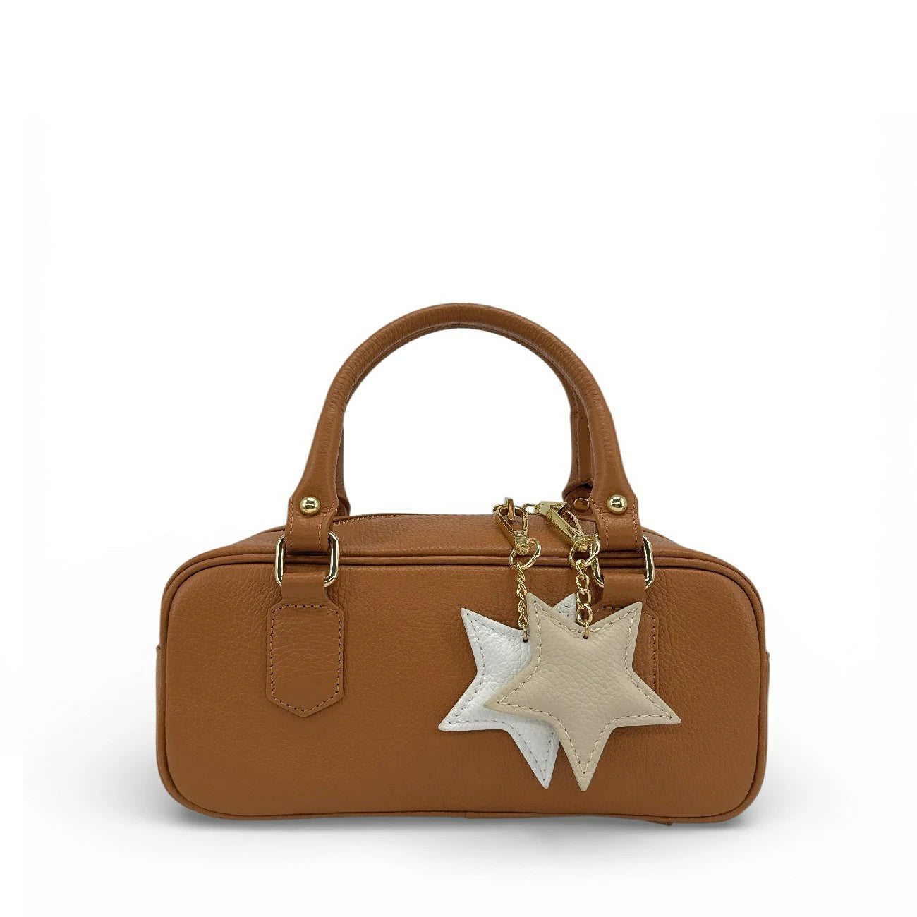 Grained leather keychain ETOILE Khaki