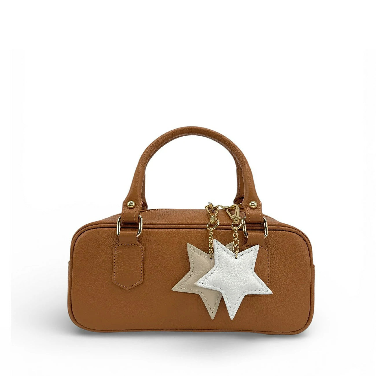 Grained leather keychain ETOILE Khaki