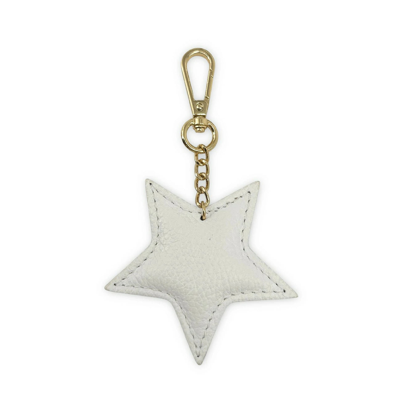 Grained leather keychain ETOILE Khaki